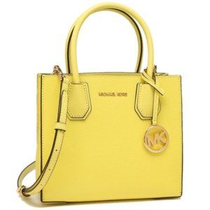 Michael Kors Mercer Medium Leather Messenger Sunshine Yellow